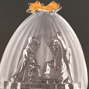 Mikasa Crystal Glass Holiday Navity Piece Gold Tone top